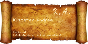 Kutterer Andrea névjegykártya